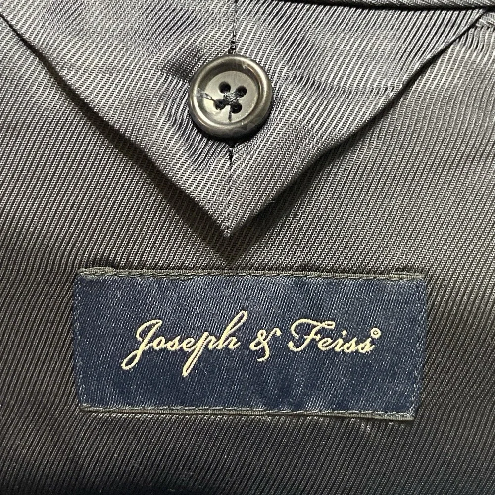 Joseph & Feiss Navy Blazer Jacket Men's 42R 100% Wool Quiet Luxury Preppy Sharp